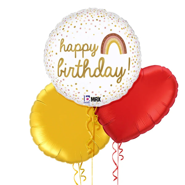 Golden Birthday Rainbow Balloon Bouquet