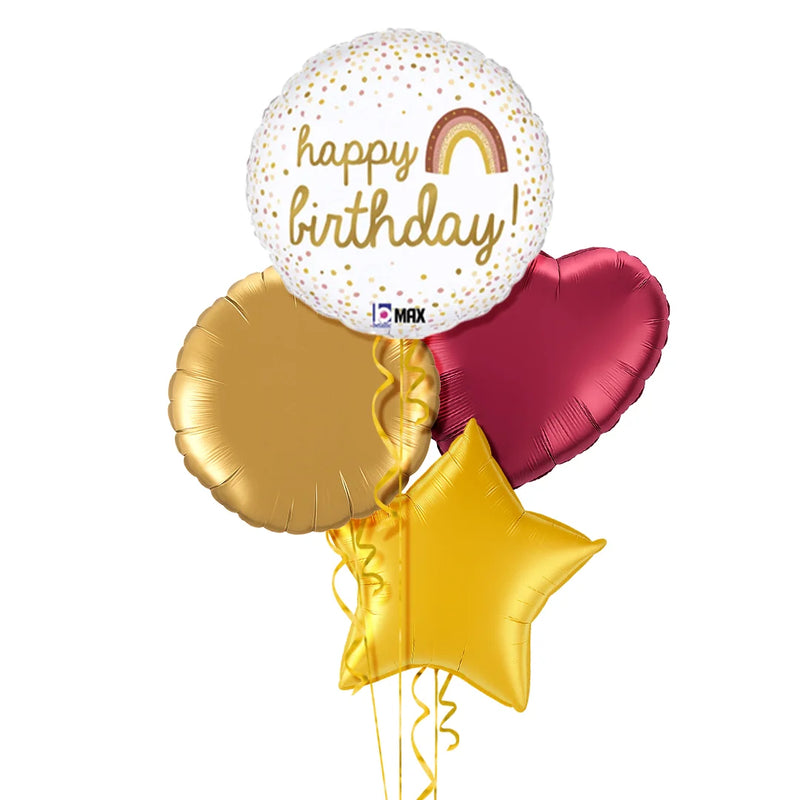 Golden Birthday Rainbow Balloon Bouquet