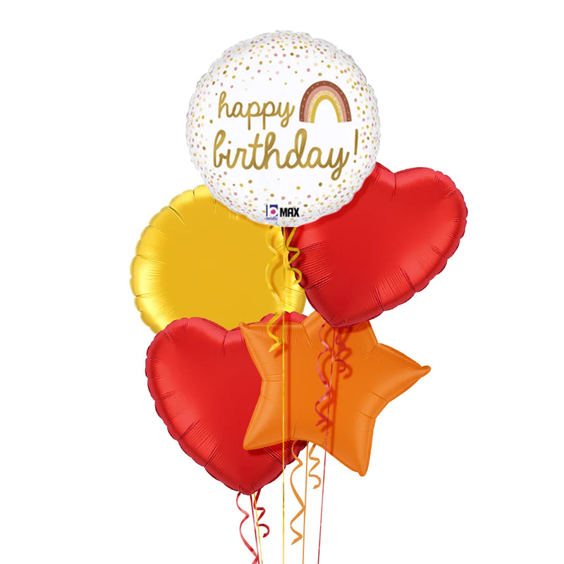 Golden Birthday Rainbow Balloon Bouquet