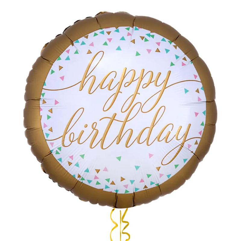 Golden Style Happy Birthday Balloon Bouquet