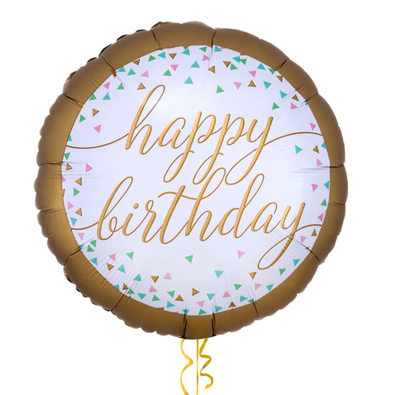 Golden Style Happy Birthday Balloon Bouquet
