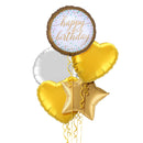 Golden Style Happy Birthday Balloon Bouquet