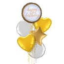 Golden Style Happy Birthday Balloon Bouquet