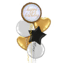 Golden Style Happy Birthday Balloon Bouquet
