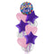 Good Luck Purple and Colourful Dots Foil Balloon Bouquet