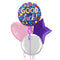 Good Luck Purple and Colourful Dots Foil Balloon Bouquet