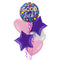 Good Luck Purple and Colourful Dots Foil Balloon Bouquet