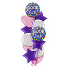 Good Luck Purple and Colourful Dots Foil Balloon Bouquet