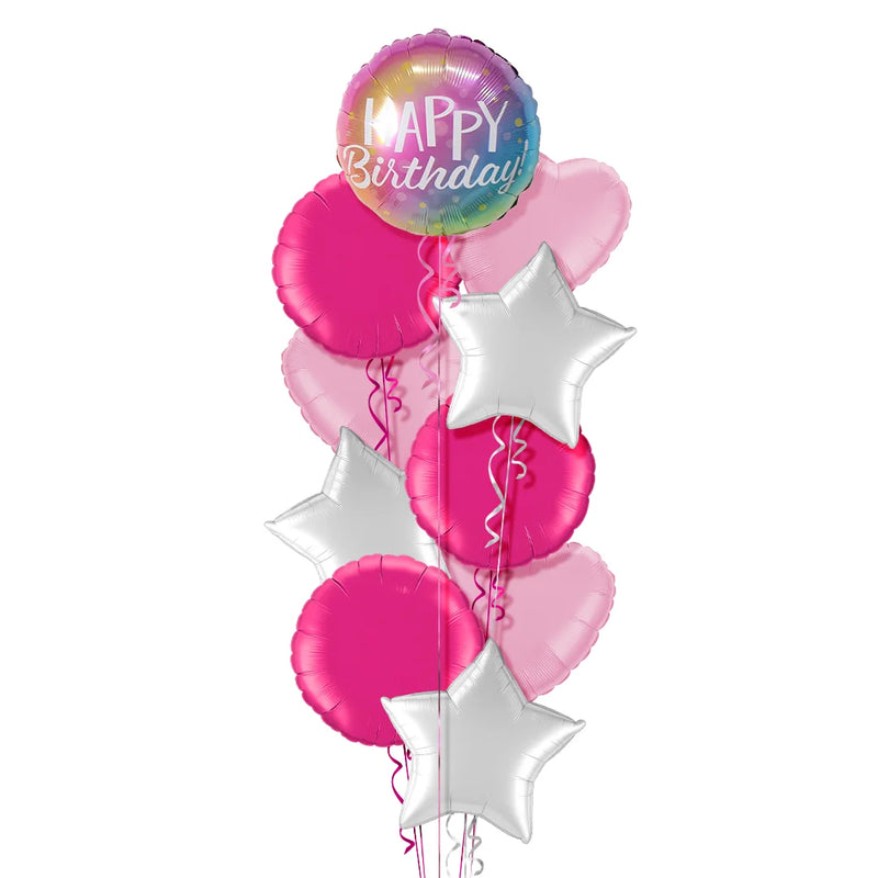 Gradient Happy Birthday Balloon Bouquet