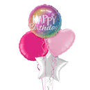 Gradient Happy Birthday Balloon Bouquet