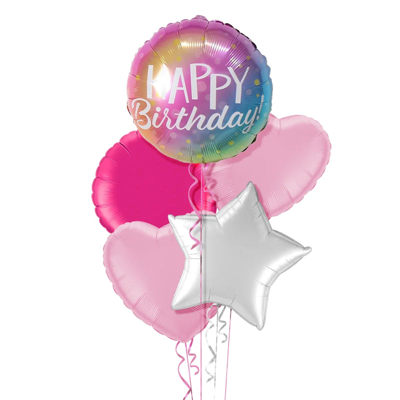 Gradient Happy Birthday Balloon Bouquet