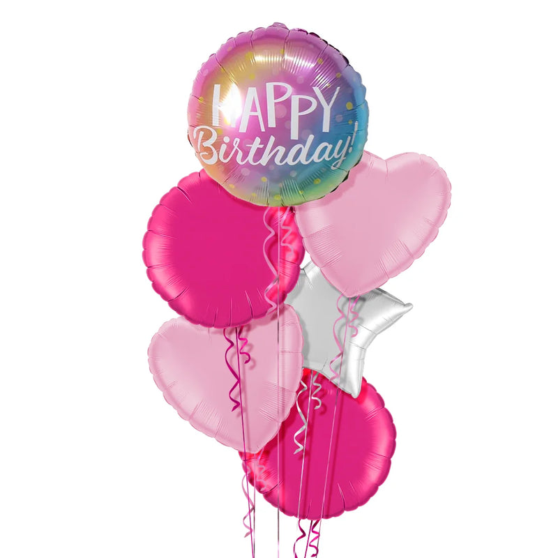 Gradient Happy Birthday Balloon Bouquet