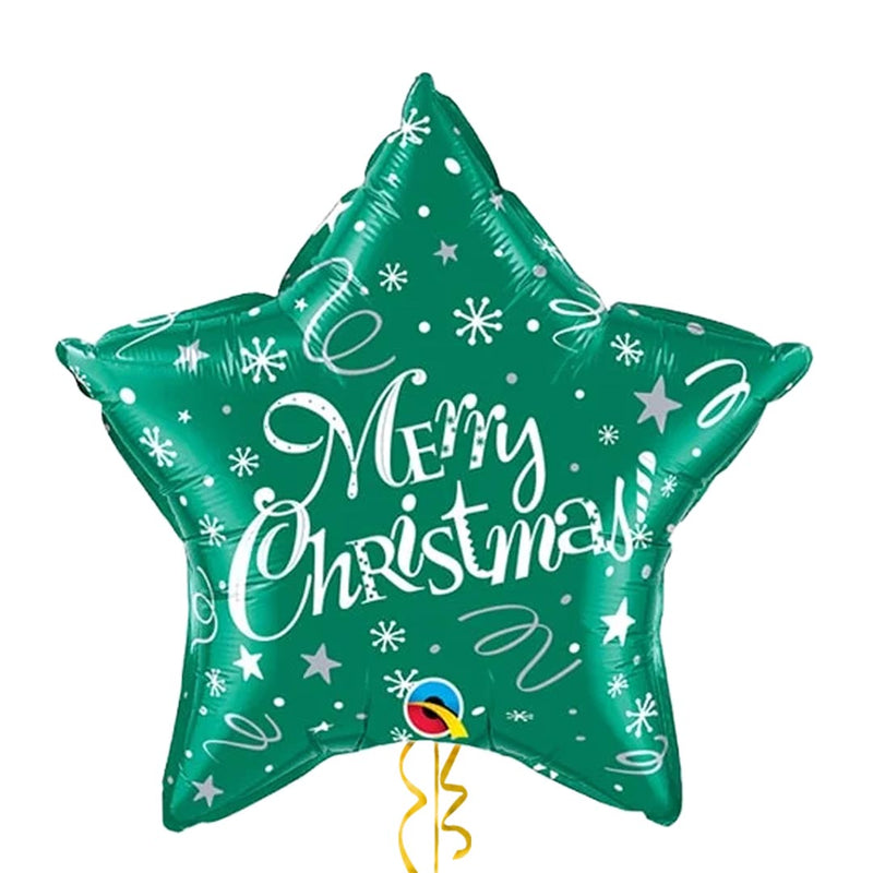 Green Star Merry Christmas Balloon Bouquet