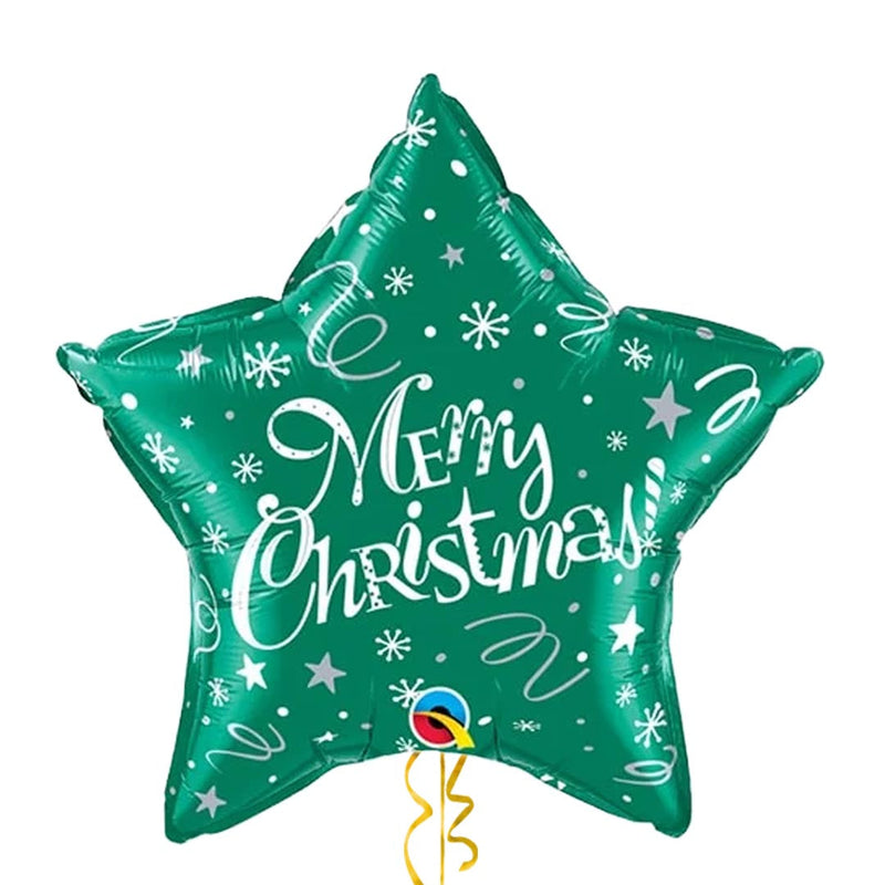 Green Star Merry Christmas Balloon Bouquet