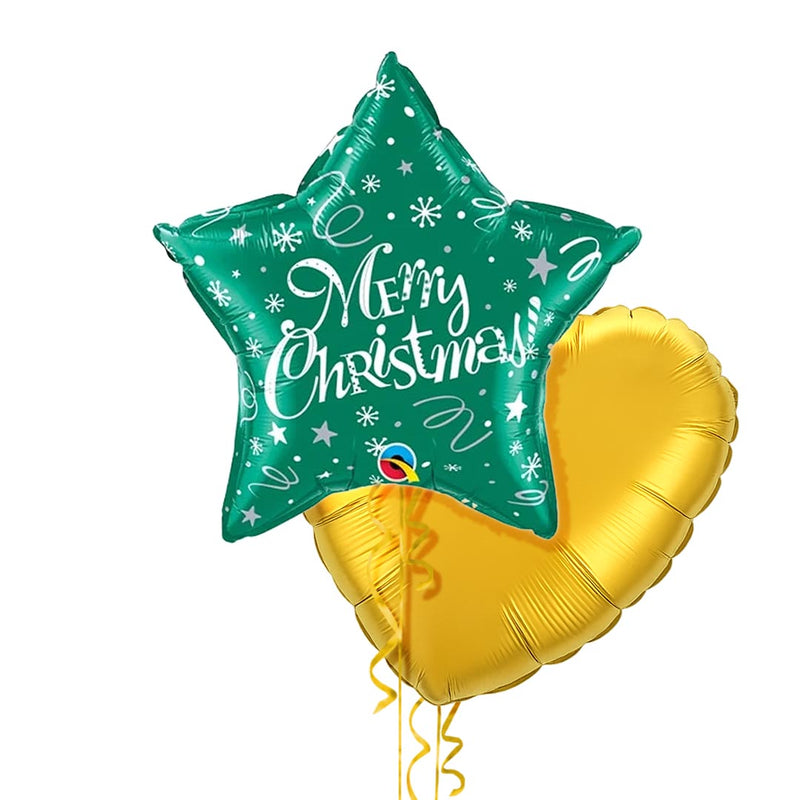 Green Star Merry Christmas Balloon Bouquet