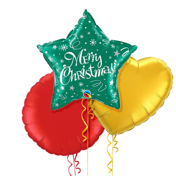 Green Star Merry Christmas Balloon Bouquet