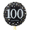 Happy 100th Birthday Black and Silver Holographic Balloon Bouquet
