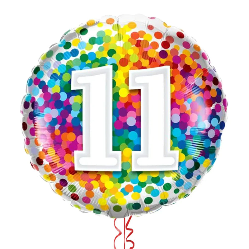 Happy 11th Birthday Confetti Balloon Bouquet