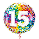 Happy 15th Birthday Confetti Balloon Bouquet