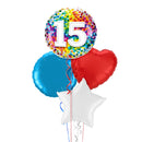 Happy 15th Birthday Confetti Balloon Bouquet