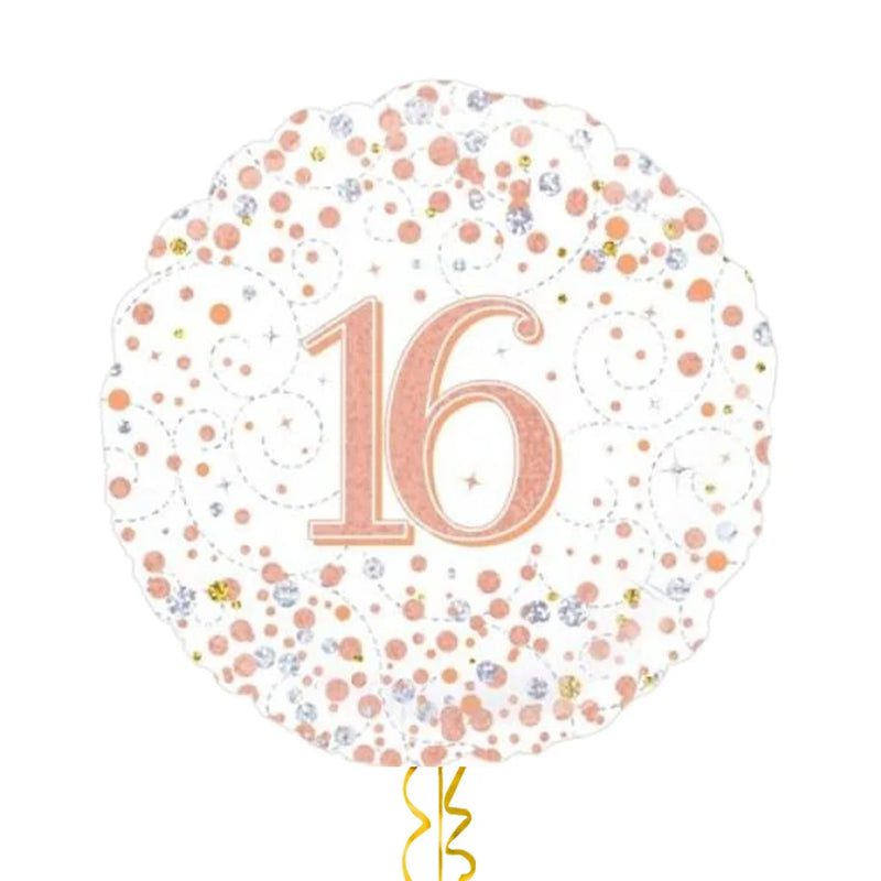 Happy 16th Birthday Rose Gold Balloon Bouquet