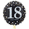 Happy 18th Birthday Black and Silver Holographic Balloon Bouquet