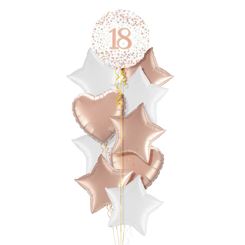 Happy 18th Birthday Rose Gold Balloon Bouquet