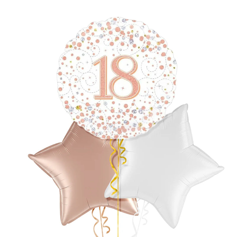 Happy 18th Birthday Rose Gold Balloon Bouquet