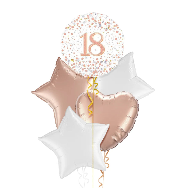Happy 18th Birthday Rose Gold Balloon Bouquet