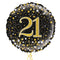 Happy 21st Birthday Black and Gold Balloon Bouquet