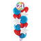 Happy 21st Birthday Rainbow Confetti Balloon Bouquet