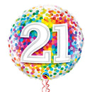 Happy 21st Birthday Rainbow Confetti Balloon Bouquet