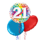 Happy 21st Birthday Rainbow Confetti Balloon Bouquet