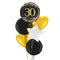 Happy 30th Birthday Black and Gold Holographic Balloon Bouquet