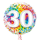Happy 30th Birthday Rainbow Confetti Balloon Bouquet
