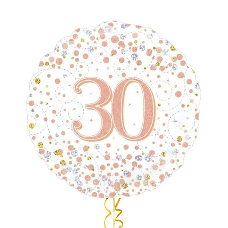 Happy 30th Birthday Rose Gold Balloon Bouquet