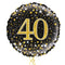 Happy 40th Birthday Black and Gold Holographic Balloon Bouquet