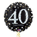 Happy 40th Birthday Holographic Balloon Bouquet