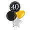 Happy 40th Birthday Holographic Balloon Bouquet