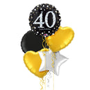 Happy 40th Birthday Holographic Balloon Bouquet