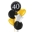 Happy 40th Birthday Holographic Balloon Bouquet