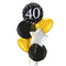 Happy 40th Birthday Holographic Balloon Bouquet