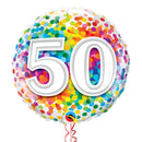 Happy 50th Birthday Rainbow Confetti Balloon Bouquet