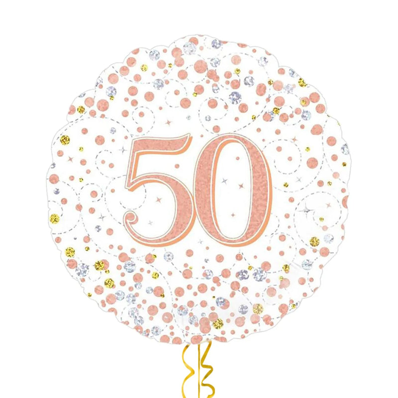 Happy 50th Birthday Rose Gold Balloon Bouquet
