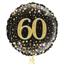 Happy 60th Birthday Black and Gold Balloon Bouquet