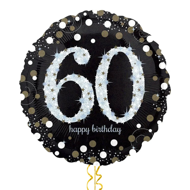 Happy 60th Birthday Holographic Balloon Bouquet
