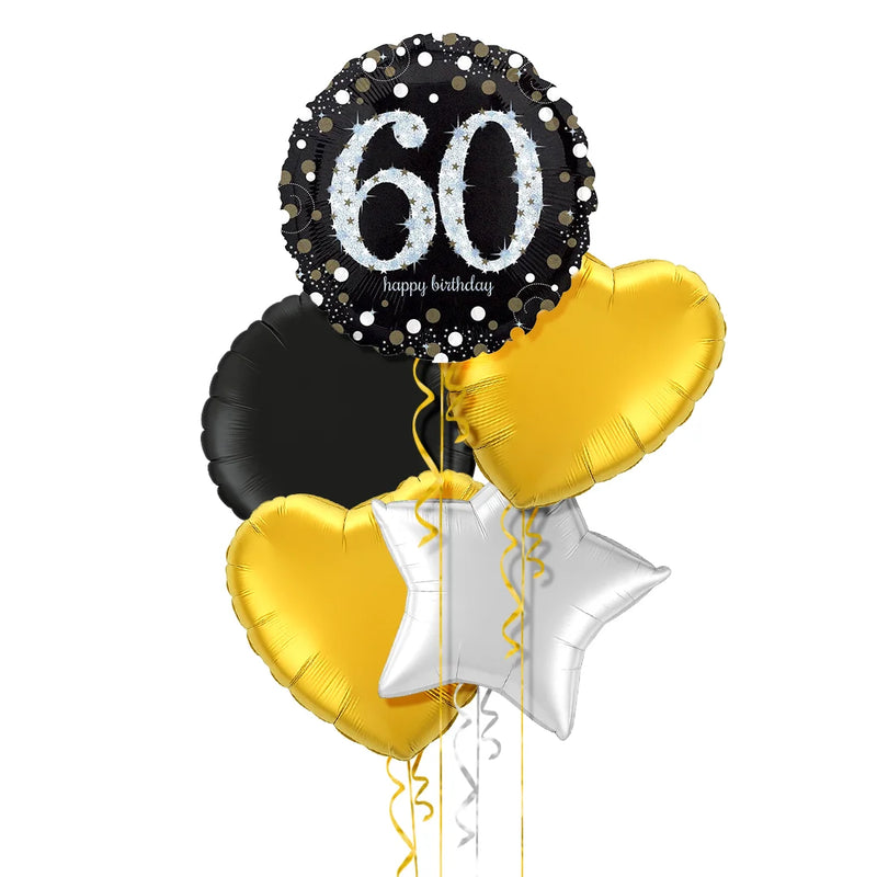 Happy 60th Birthday Holographic Balloon Bouquet