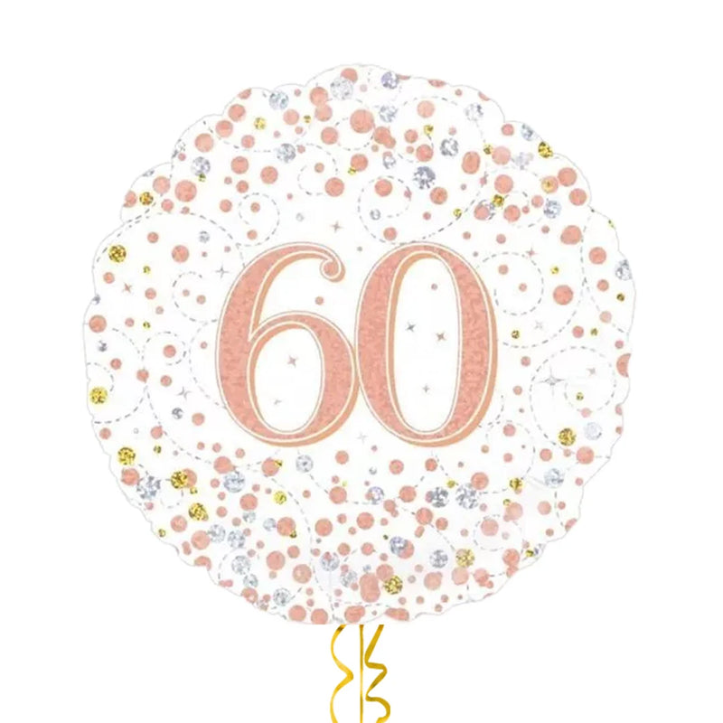 Happy 60th Birthday Rose Gold Balloon Bouquet