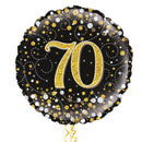 Happy 70th Birthday Black and Gold Balloon Bouquet