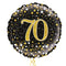 Happy 70th Birthday Black and Gold Balloon Bouquet